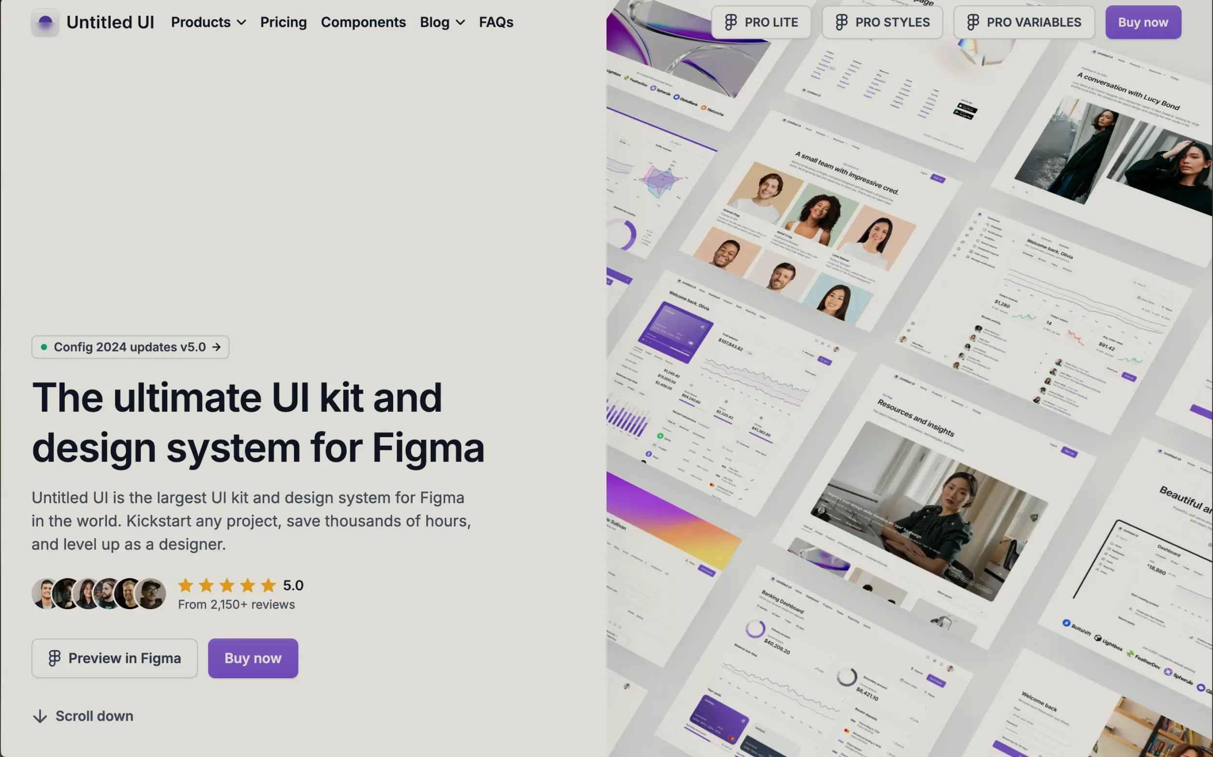 Figma UI design system webpage preview collage