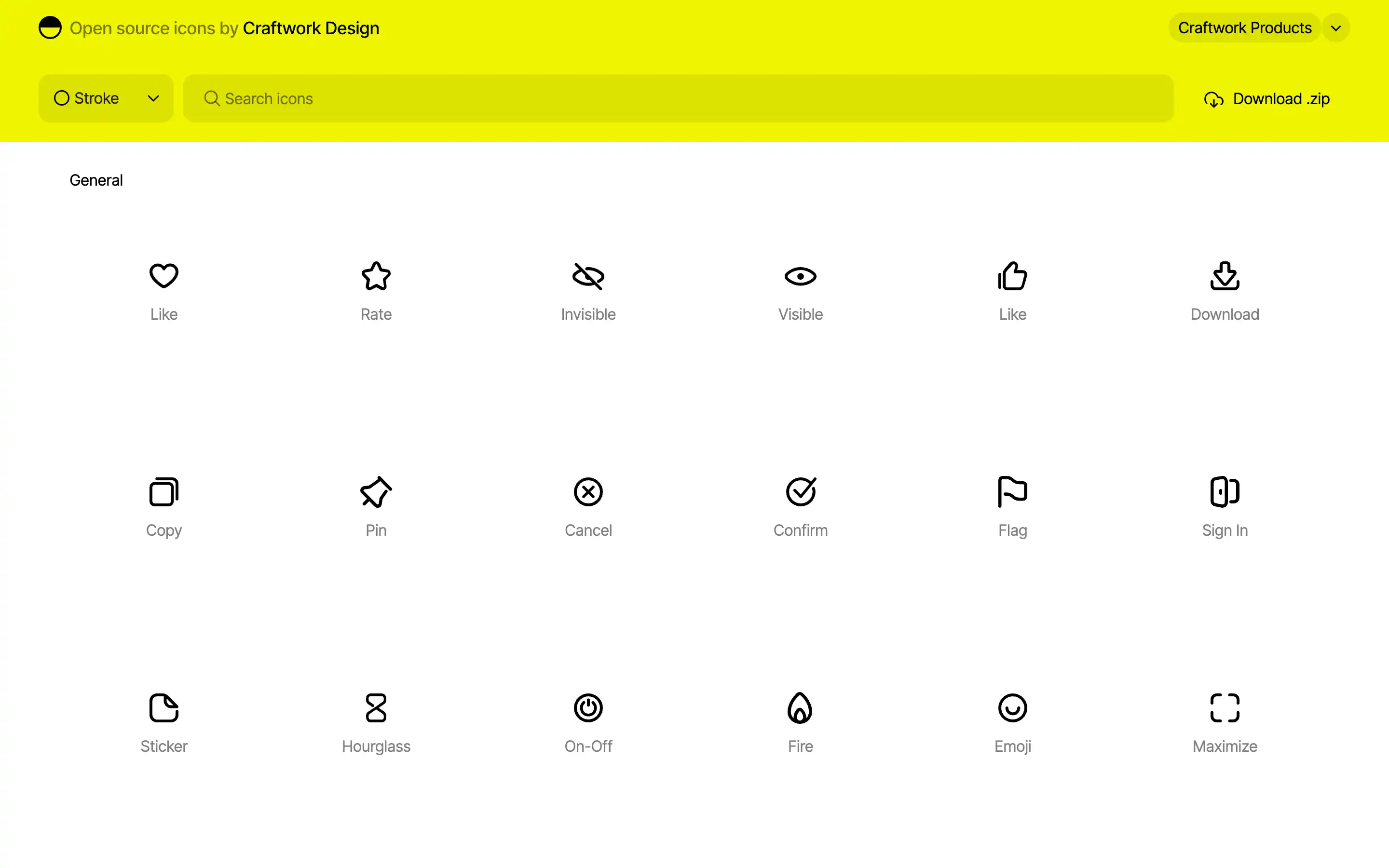 Open source icons by Craftwork Design interface