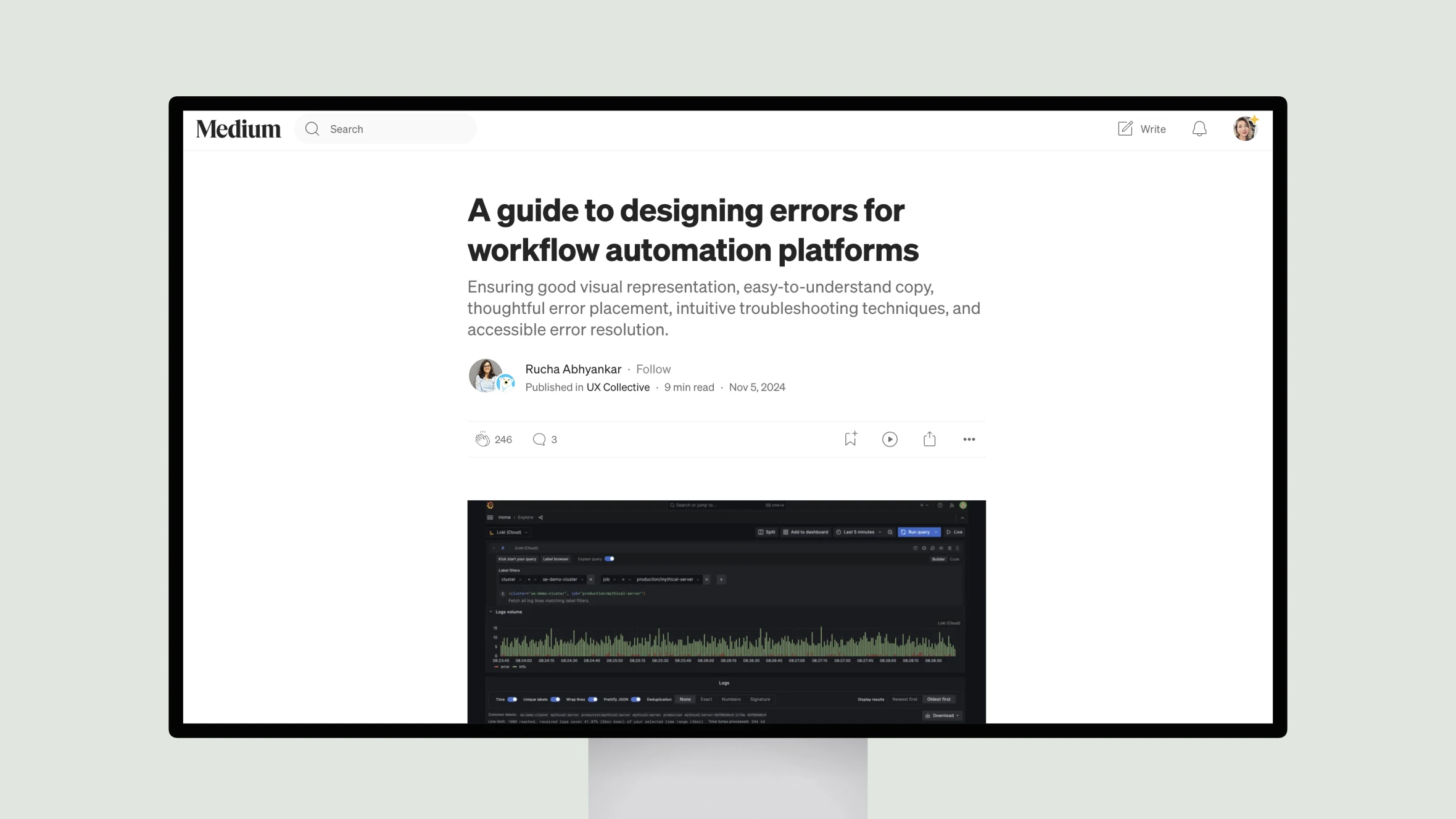 Medium article on designing errors for workflow platforms