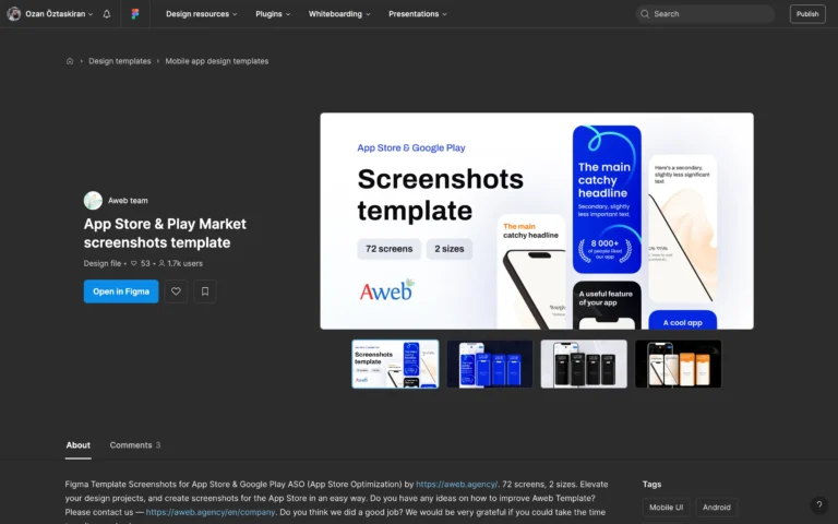 App Store & Play Market screenshots template