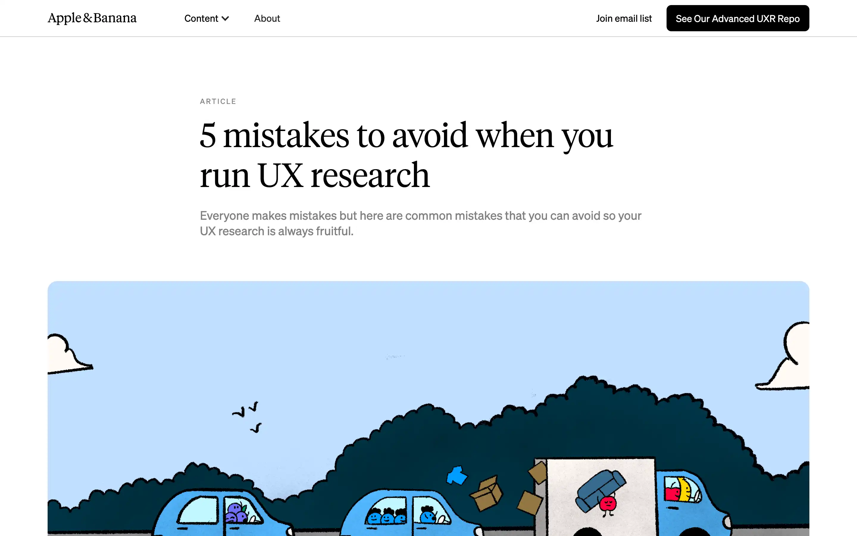 Avoid common UX research mistakes, illustrated guide.