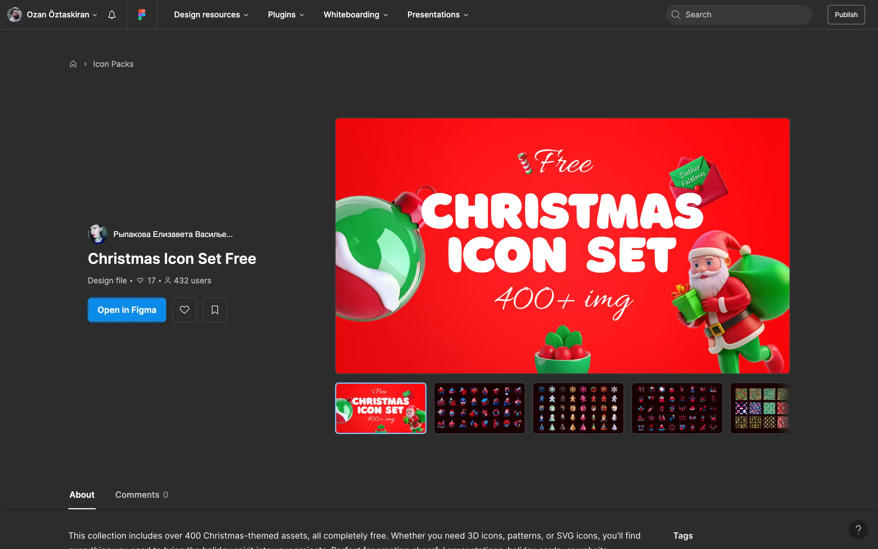 Free Christmas icon set with Santa and gifts