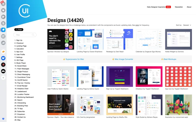 Collect UI – Daily inspiration collected from daily ui archive
