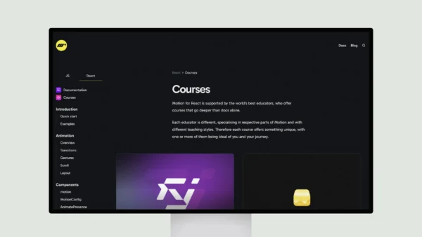 Courses – Motion for React (Prev Framer Motion)