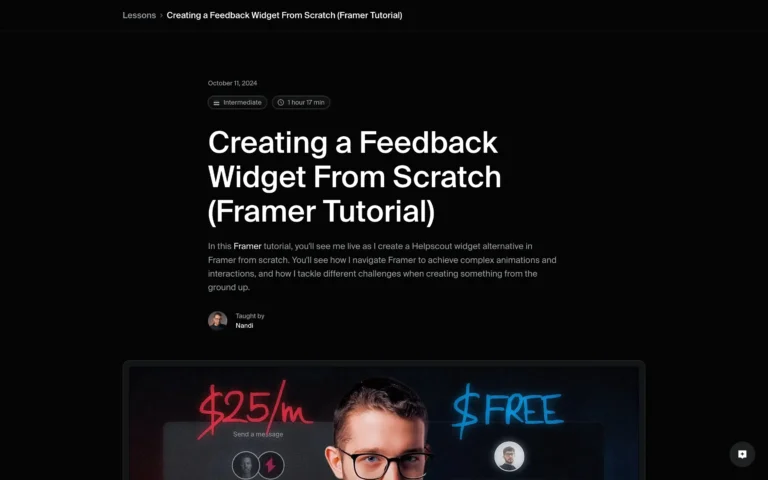 Creating a Feedback Widget From Scratch (Framer Tutorial)
