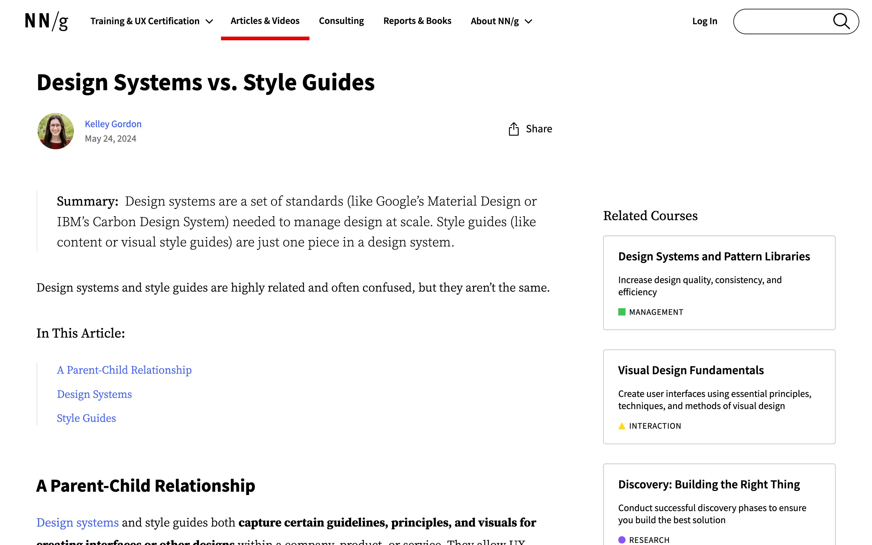 Comparison of design systems and style guides.