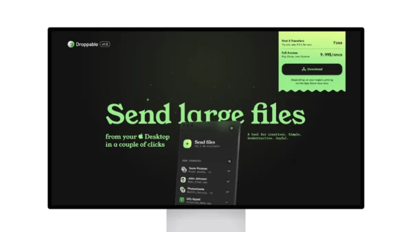 Droppable – Send large files from your Mac Desktop