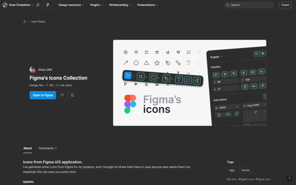 Figma’s Icons Collection – Icons from Figma UI3 application