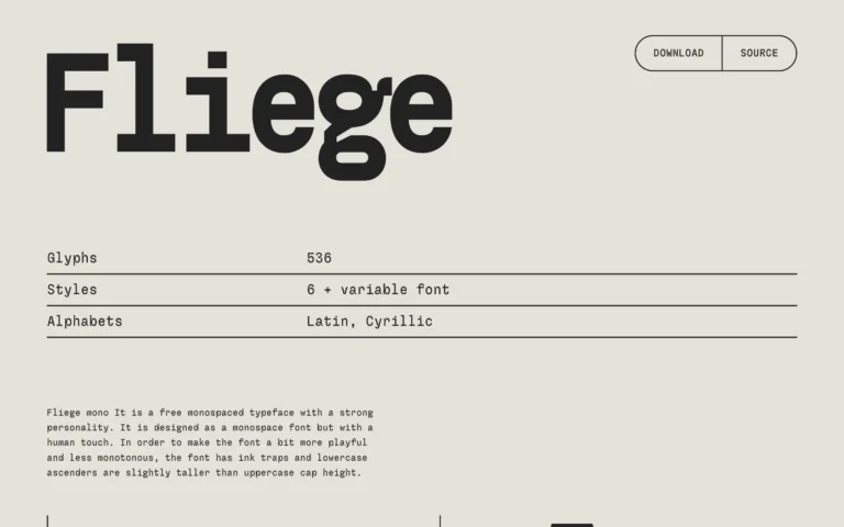 Fliege Mono – Free monospaced typeface