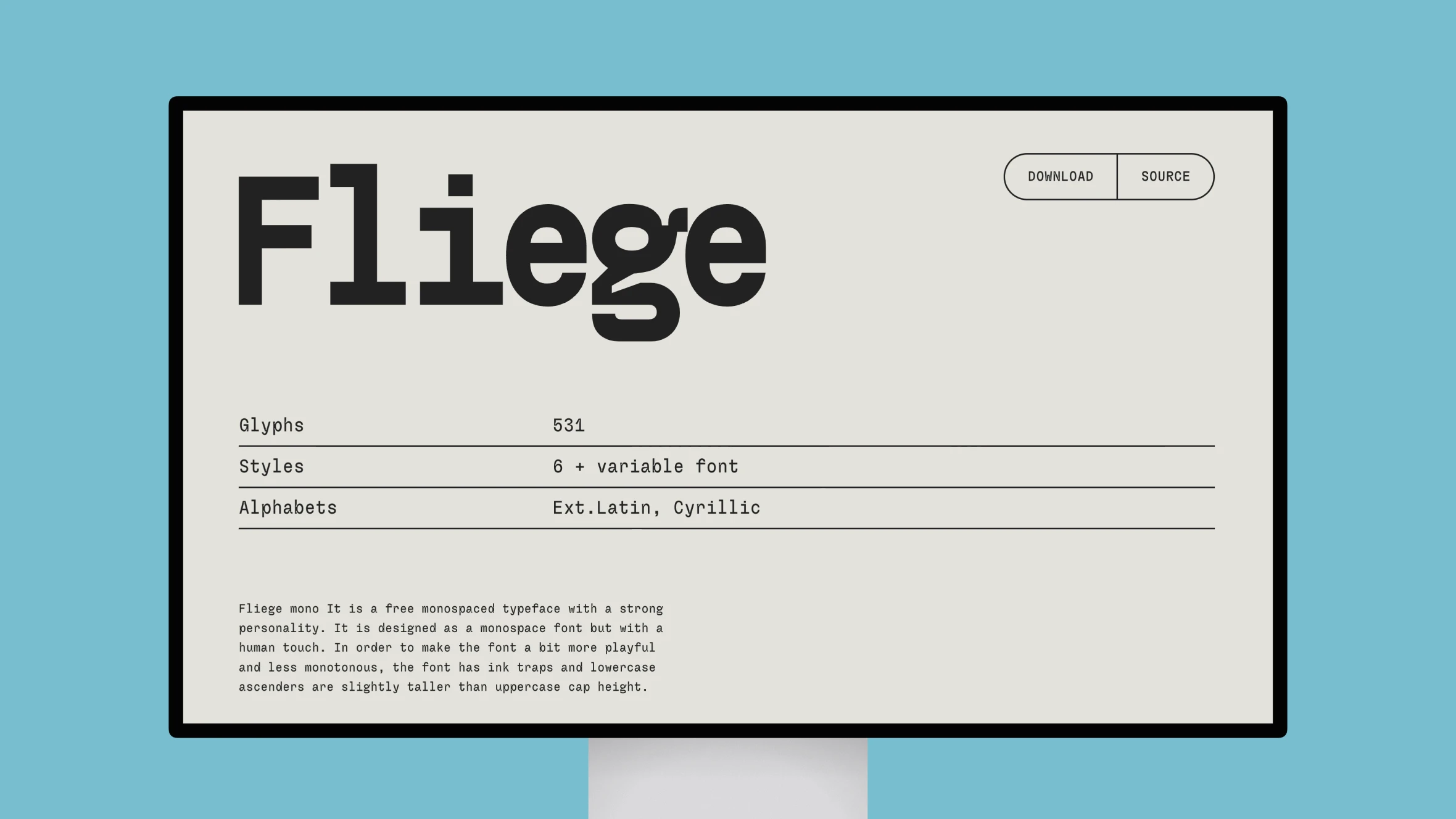 Fliege Mono – Free monospaced typeface