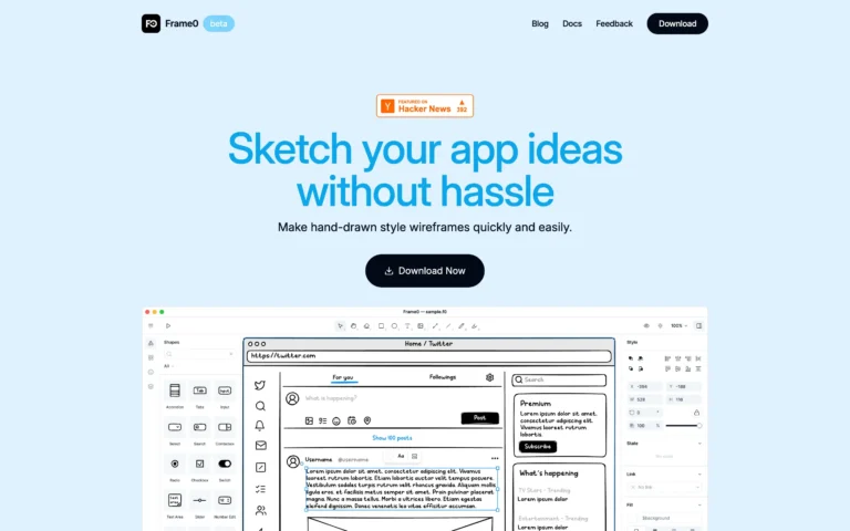 Frame0 – Sketch your app ideas without stress