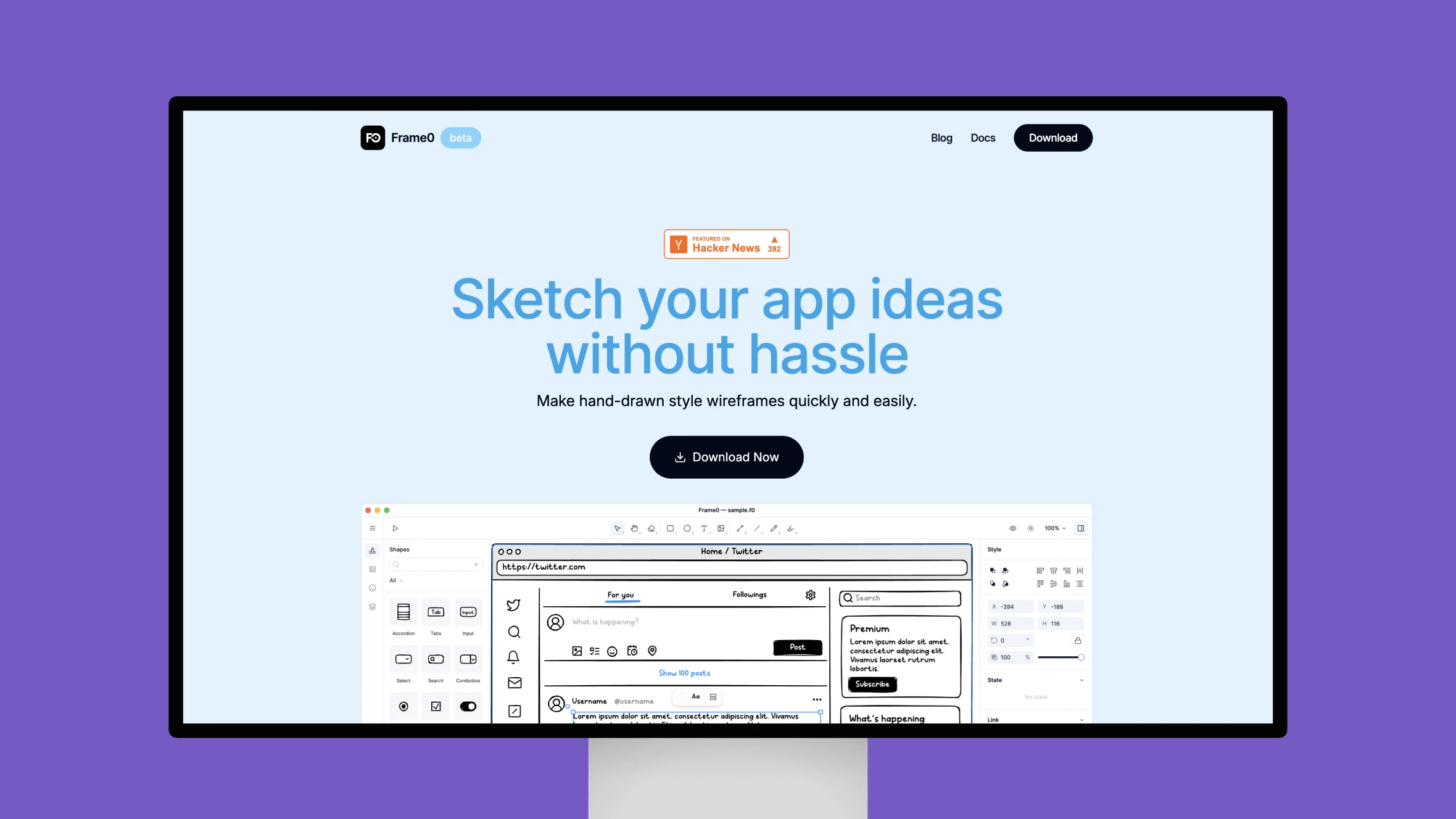 Frame0 – Sketch your app ideas without stress