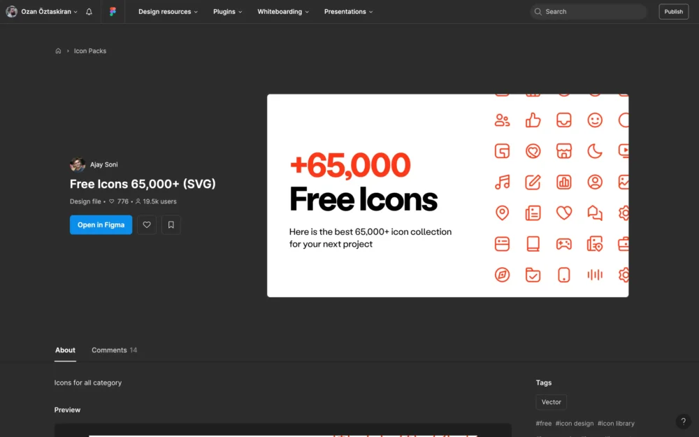 Free Icons 65,000+ (SVG)