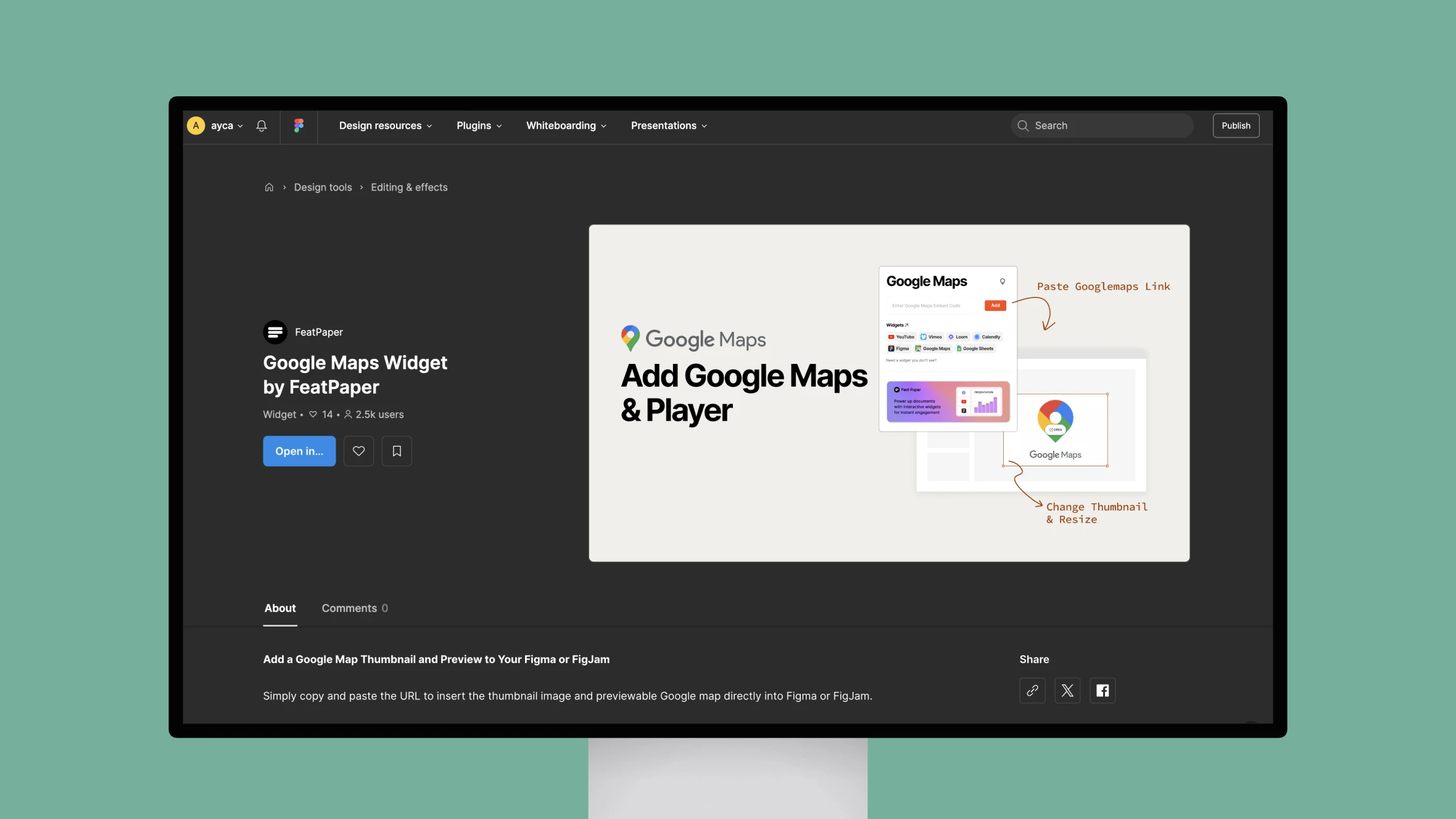 Google Maps Widget by FeatPaper