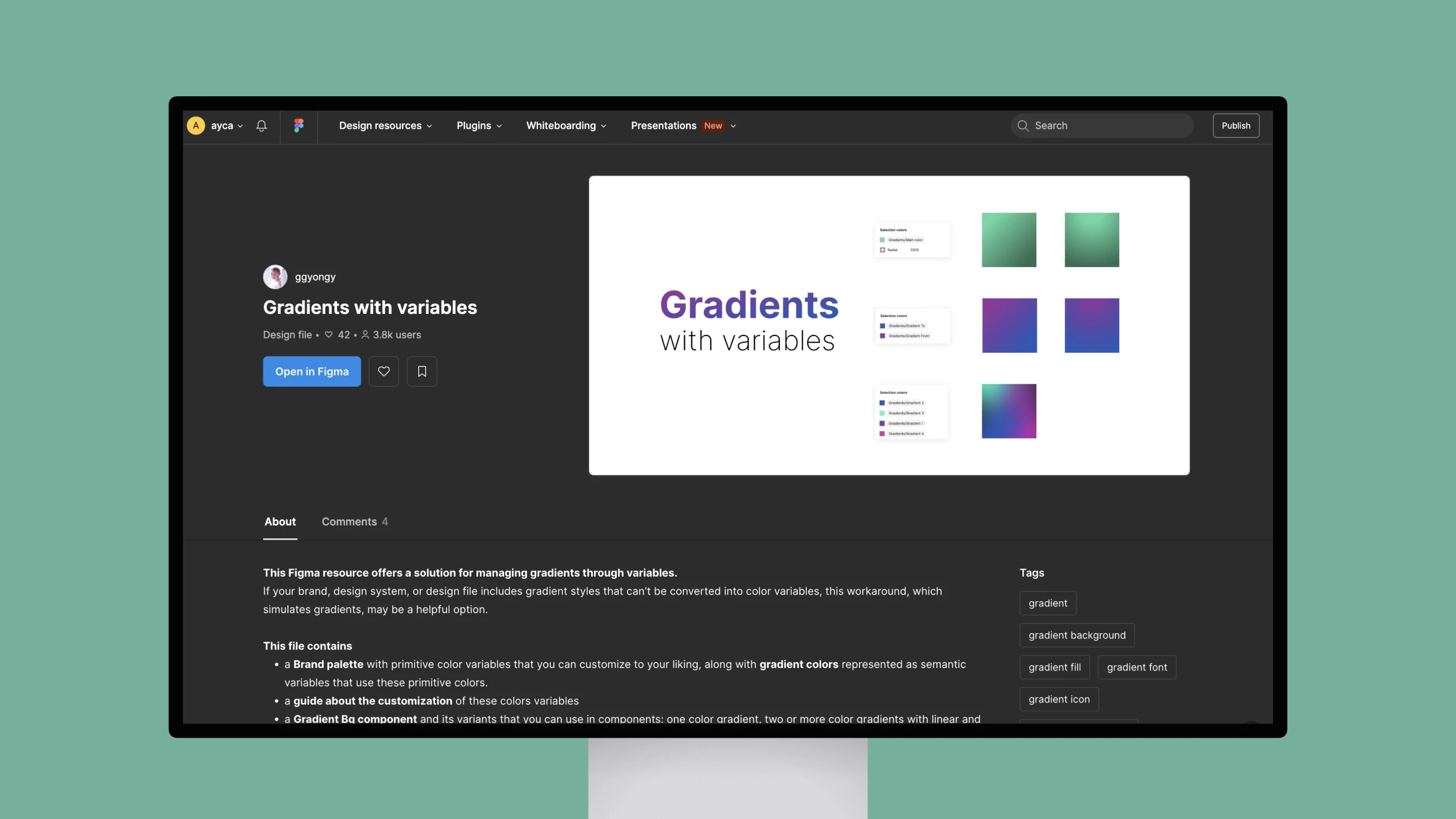 Gradients with variables