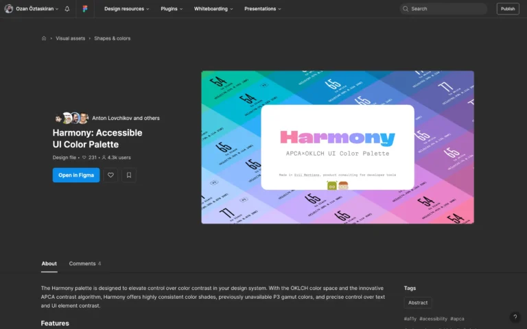 Harmony Accessible UI Color Palette