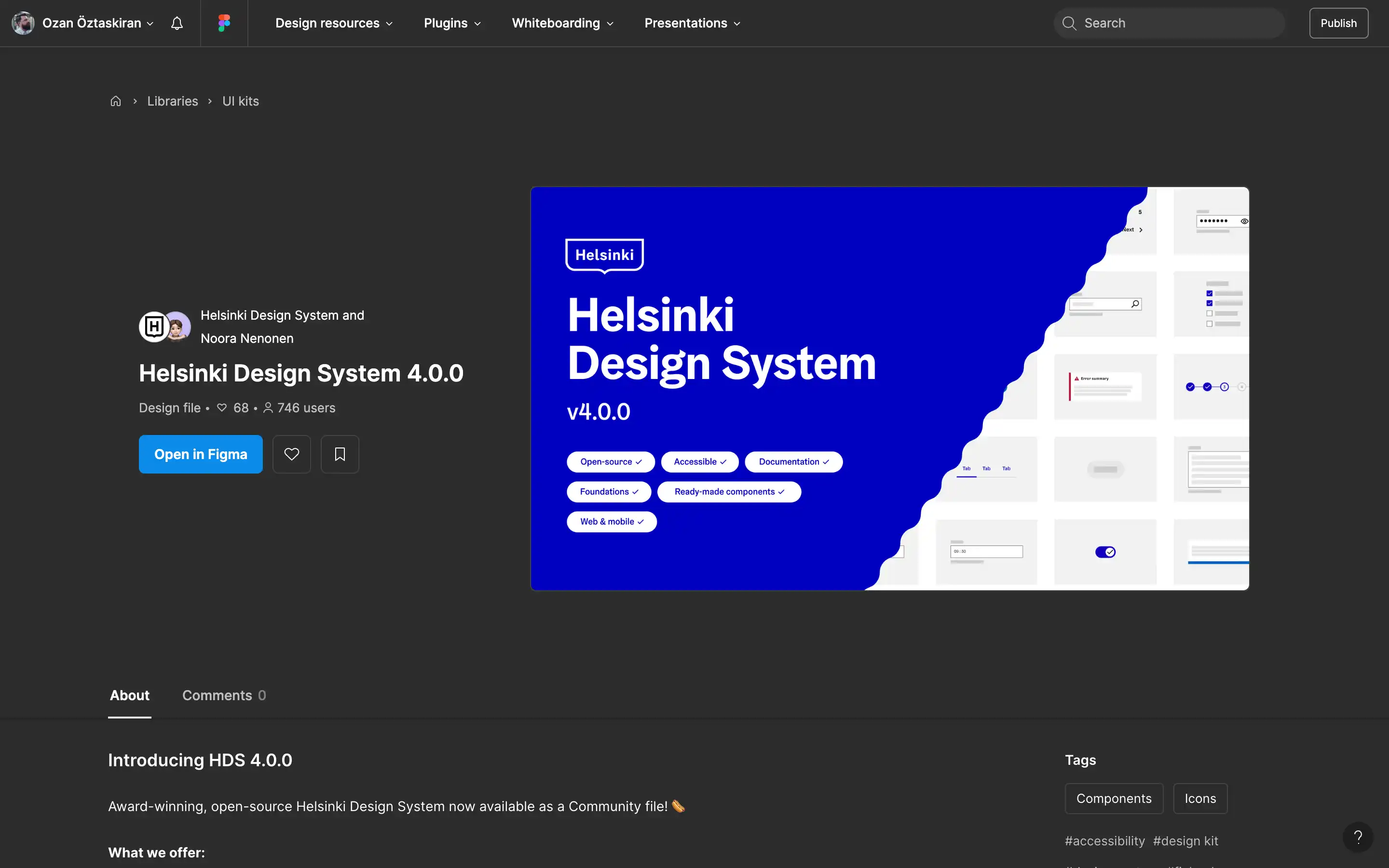 Helsinki Design System 4.0.0 UI kit overview.