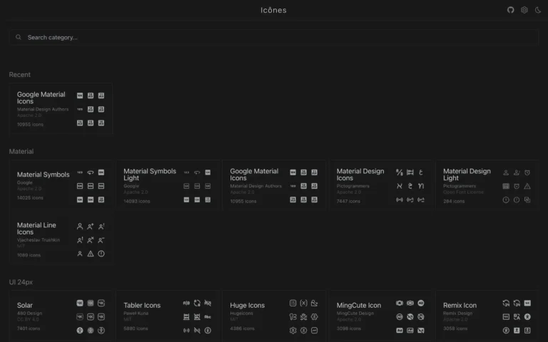 Icônes – Icon explorer with instant searching, powered by Iconify