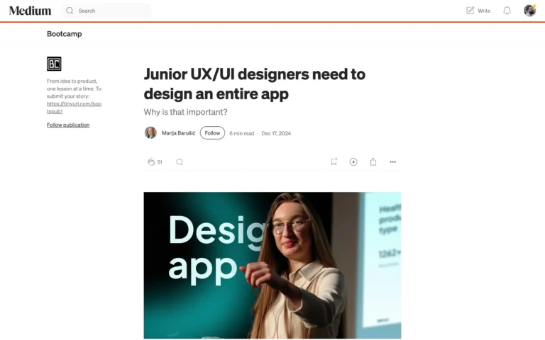 Junior UX/UI designers need to design an entire app