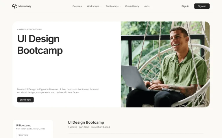 Memorisely – Online UI Design Bootcamp