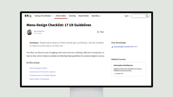 Menu-Design Checklist – 17 UX Guidelines