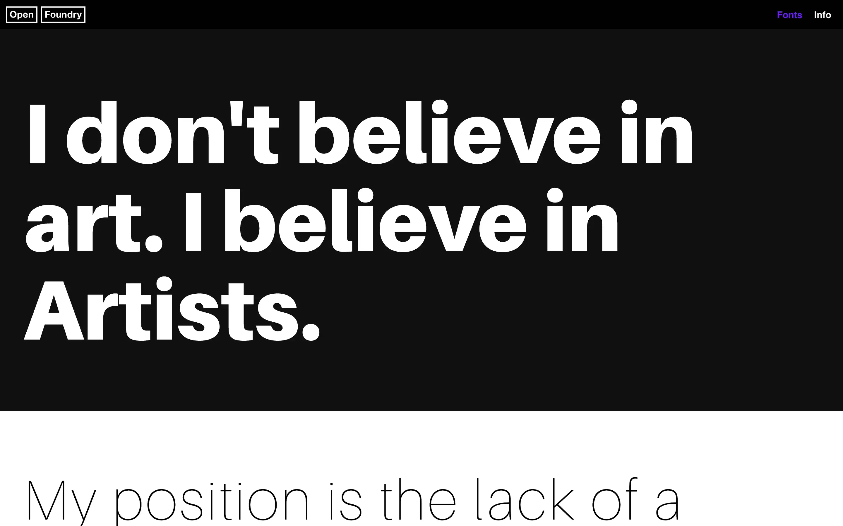 Quote about believing in artists over art.