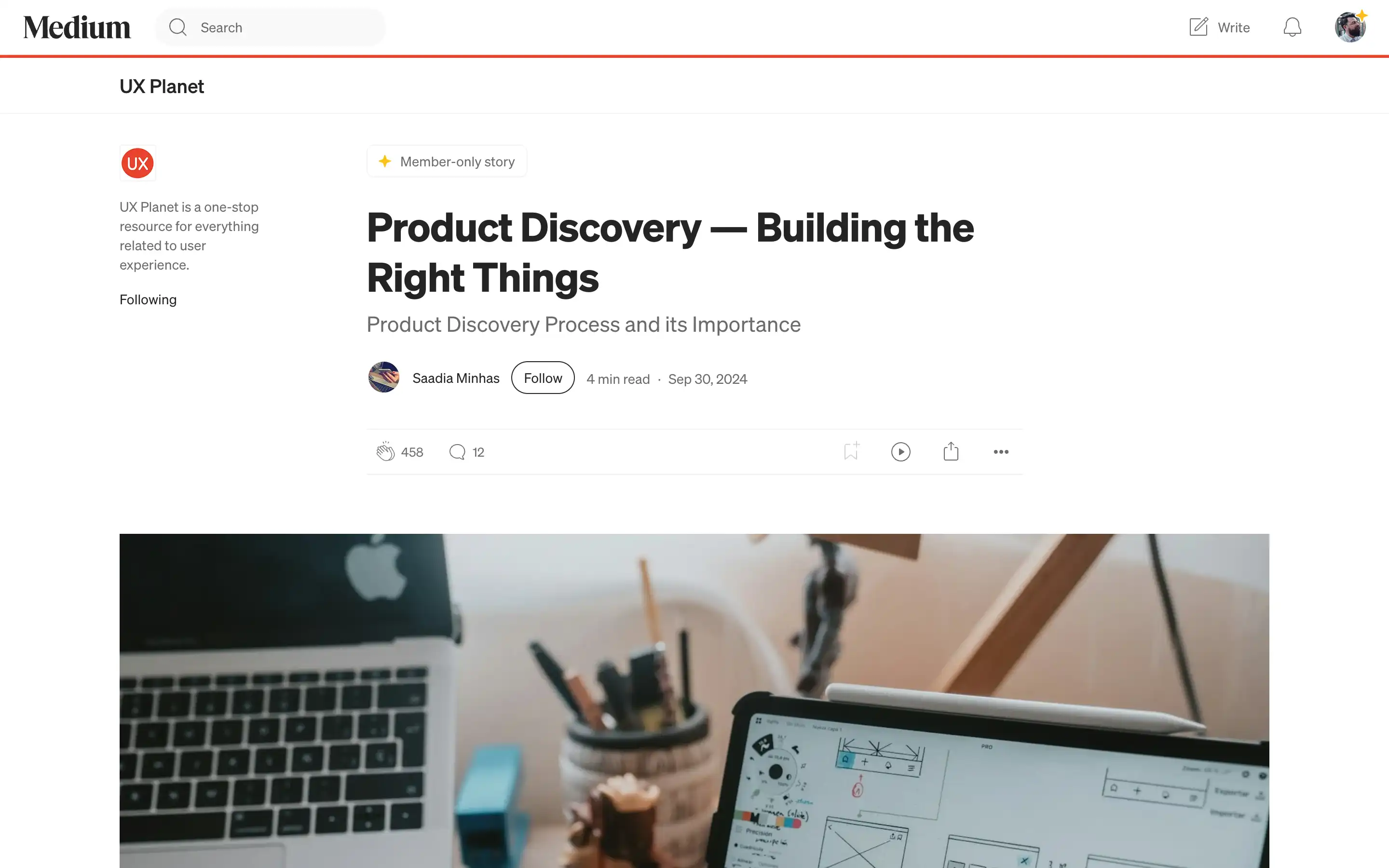 Medium article on product discovery process
