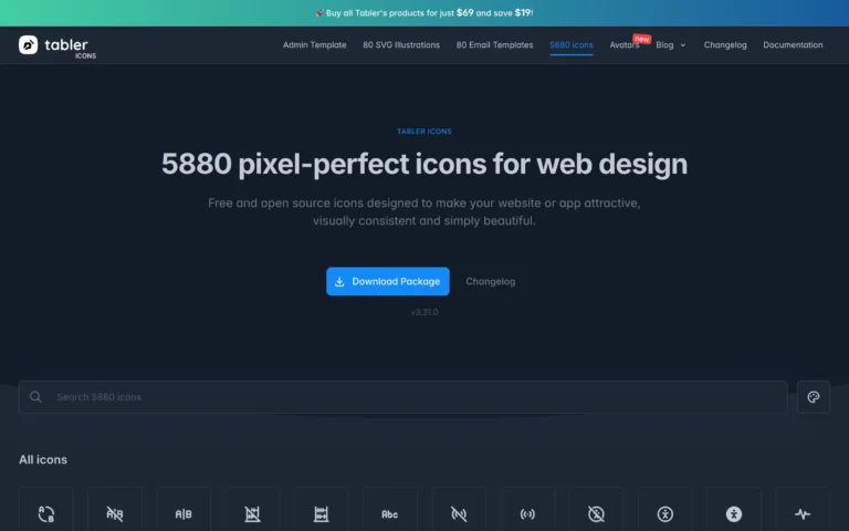 Tabler Icons – 5700+ free vector icons for web design