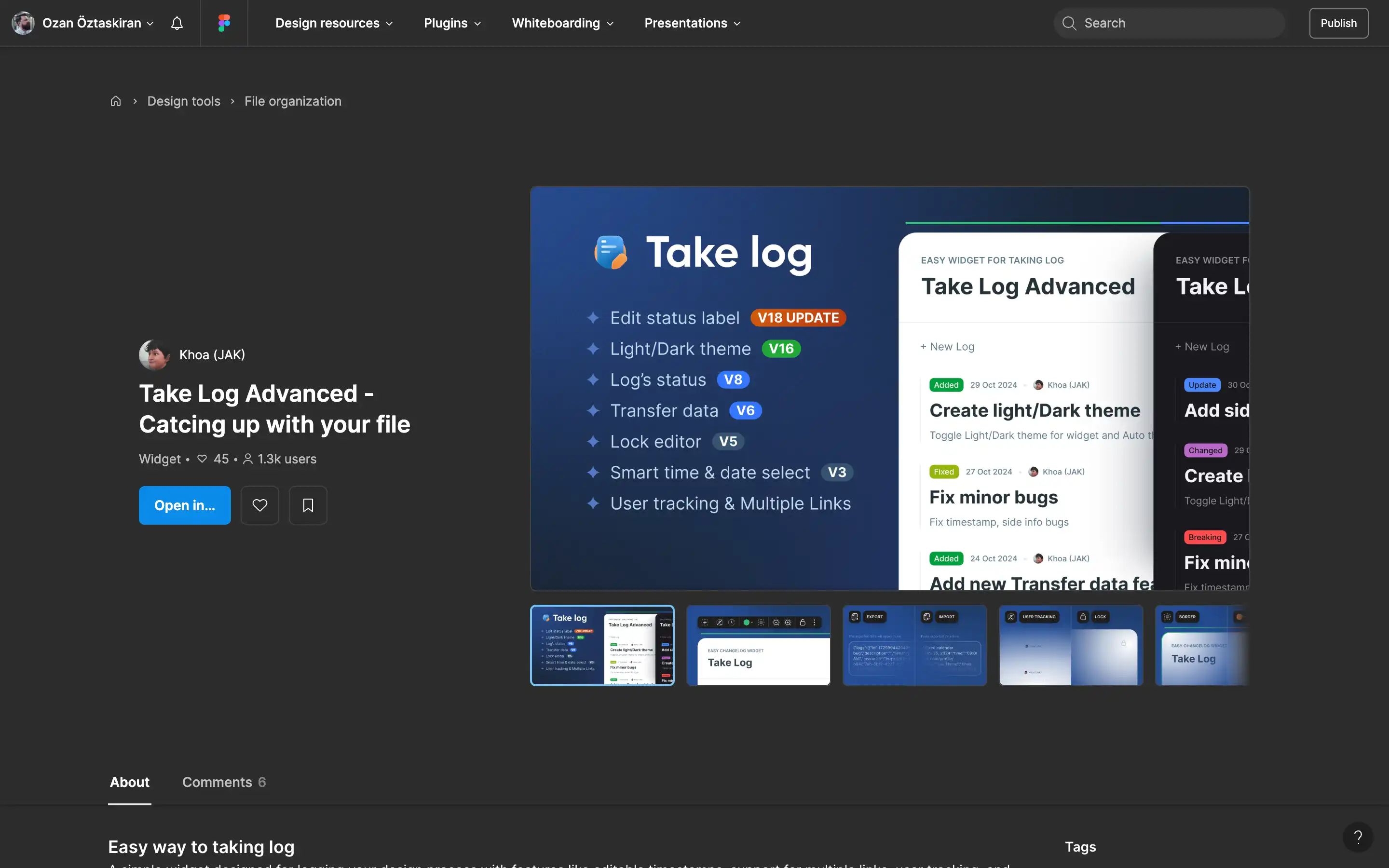 Take Log Advanced widget features and updates overview.