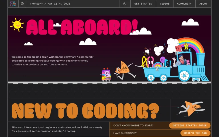 The Coding Train – Beginner-friendly tutorials and projects