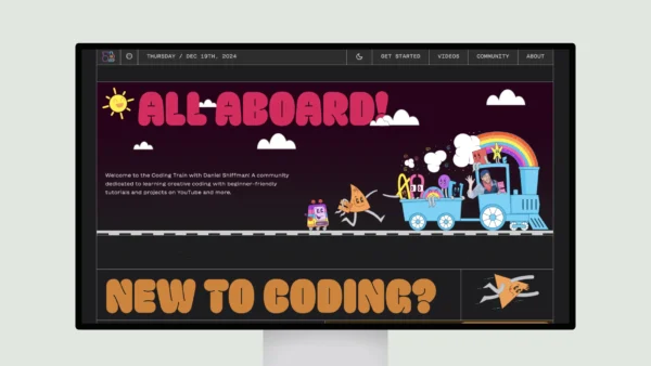 The Coding Train – Beginner-friendly tutorials and projects on YouTube and more