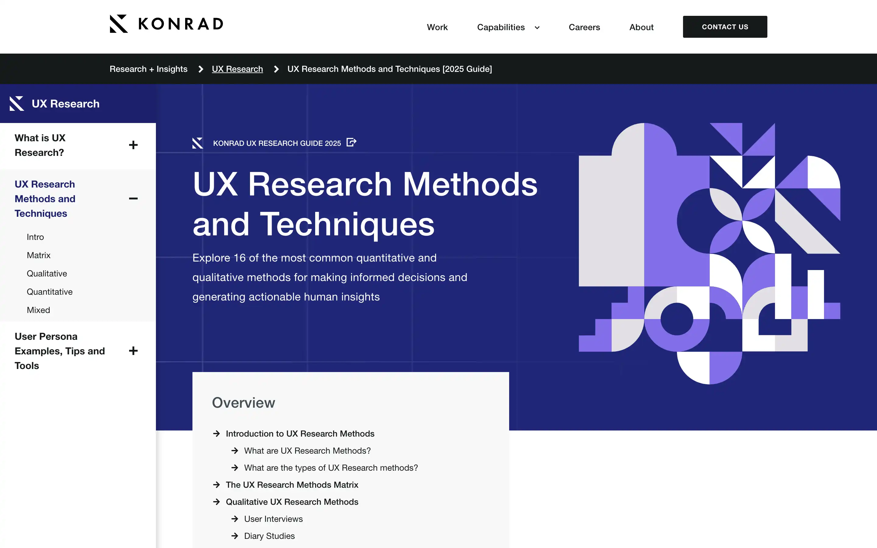 Konrad UX Research Methods 2025 Guide