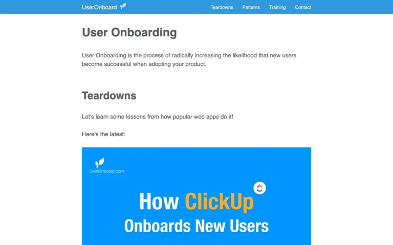 User Onboarding – A frequently updated guide of web app first-run experiences