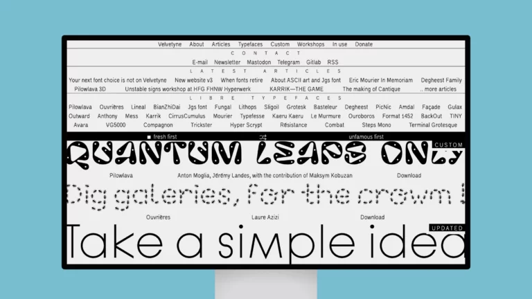 Velvetyne – a collective dedicated to researching and sharing typefaces