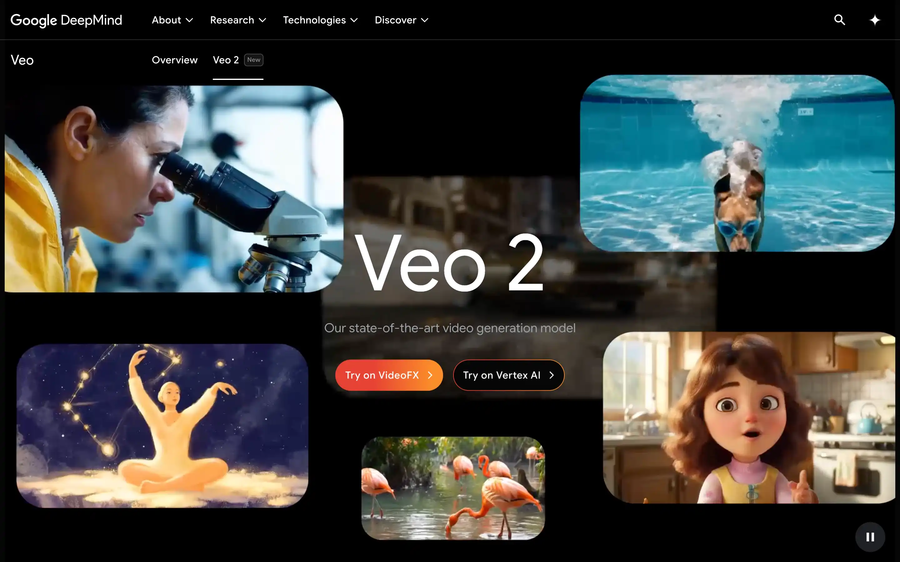 Veo 2 video generation model images and animations.