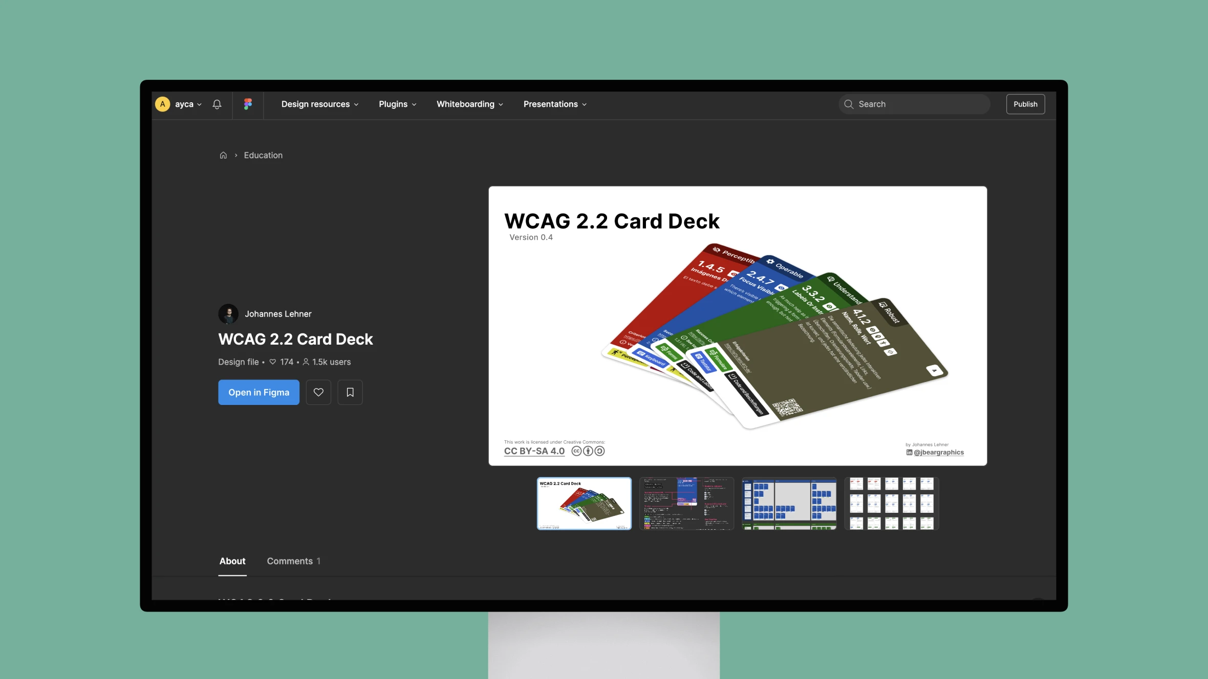 WCAG 2.2 Card Deck on computer screen