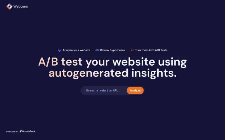 WebLens – A/B test your website using autogenerated insights