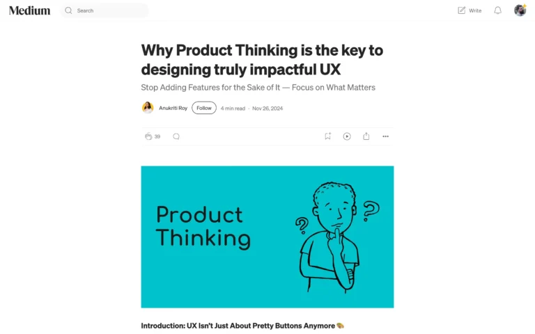 Why Product Thinking is the key to designing truly impactful UX