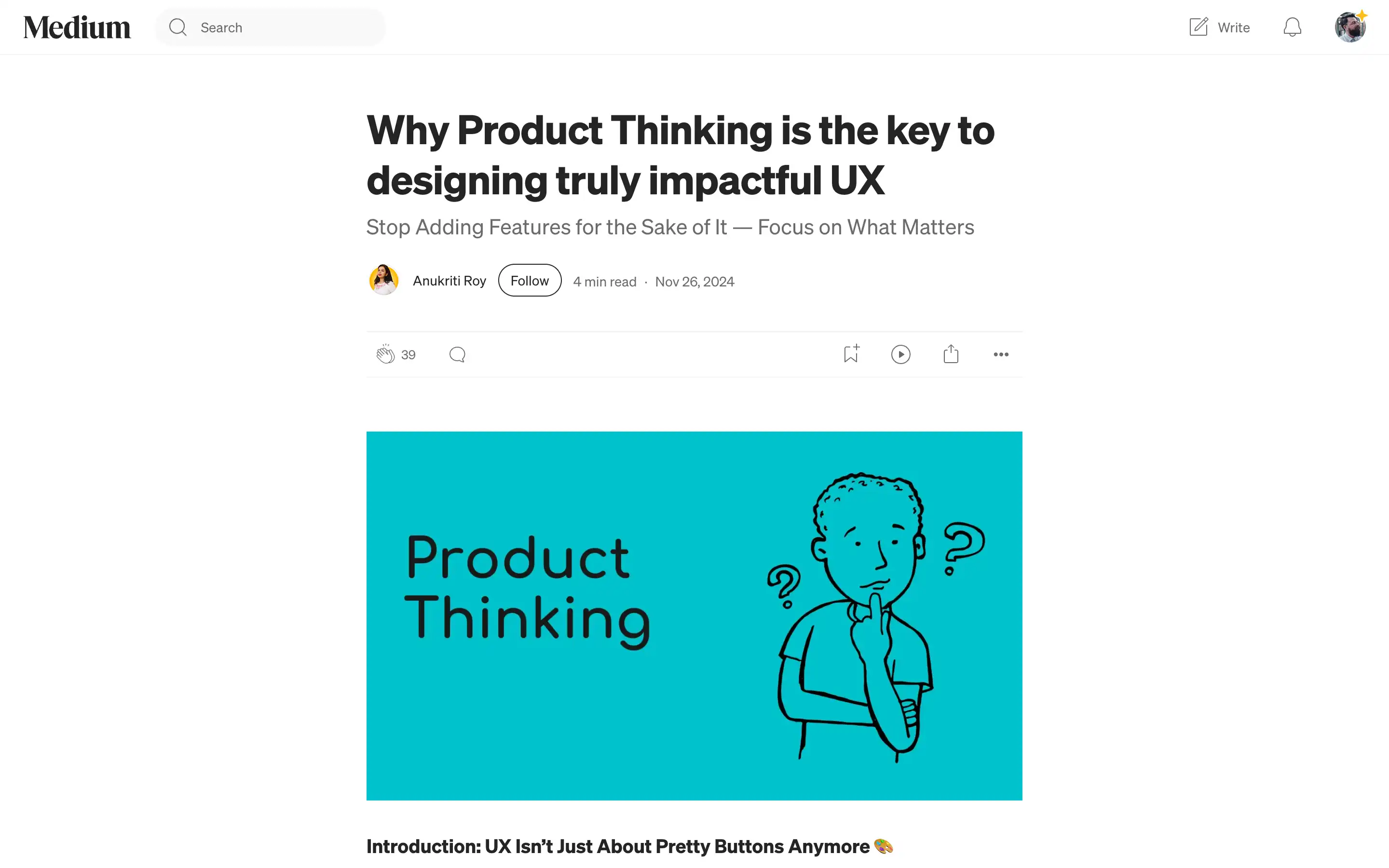 Illustration about product thinking in UX design