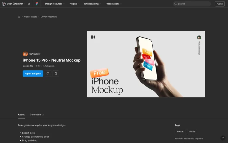 iPhone 15 Pro – Neutral Mockup