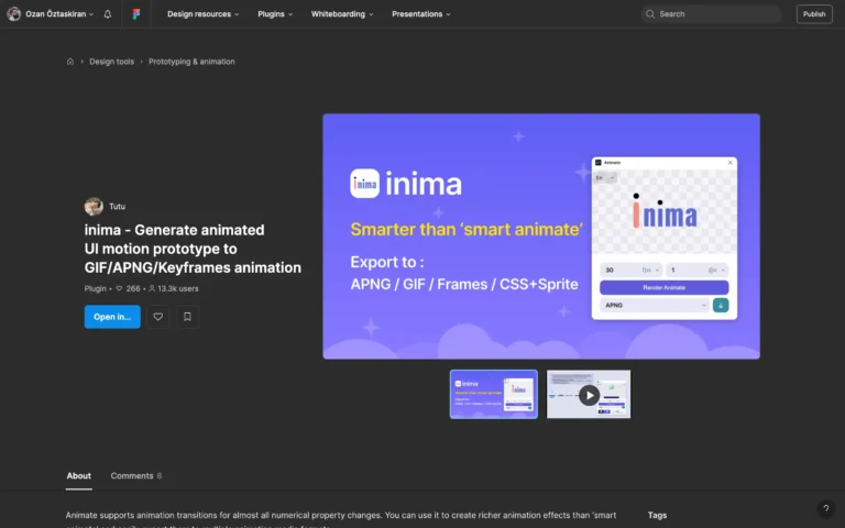 inima – Generate animated UI motion prototype to GIF/APNG/Keyframes