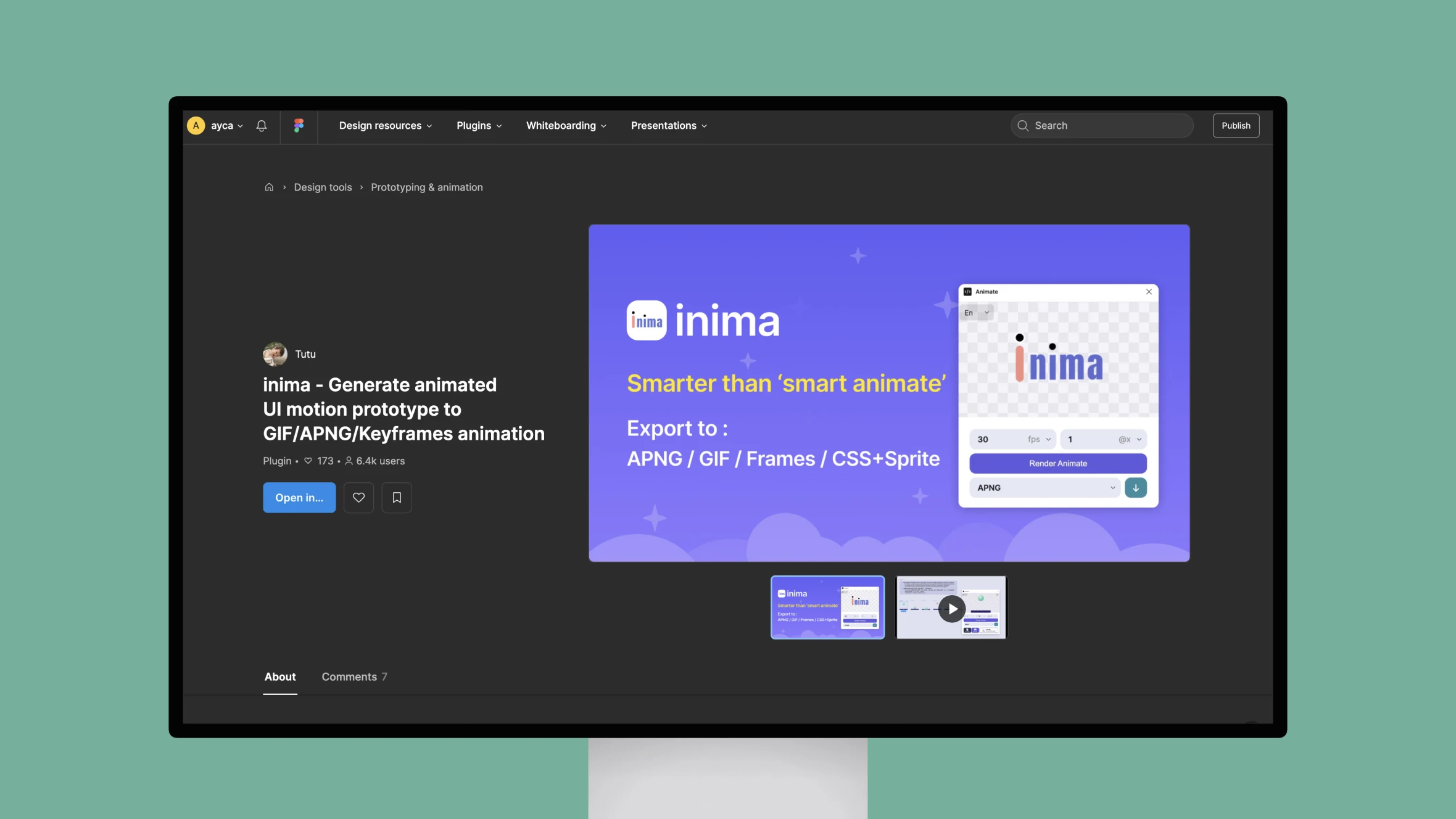 inima – Generate animated UI motion prototype to GIF/APNG/Keyframes