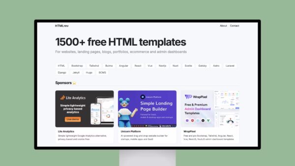 1500+ Free HTML Website Templates