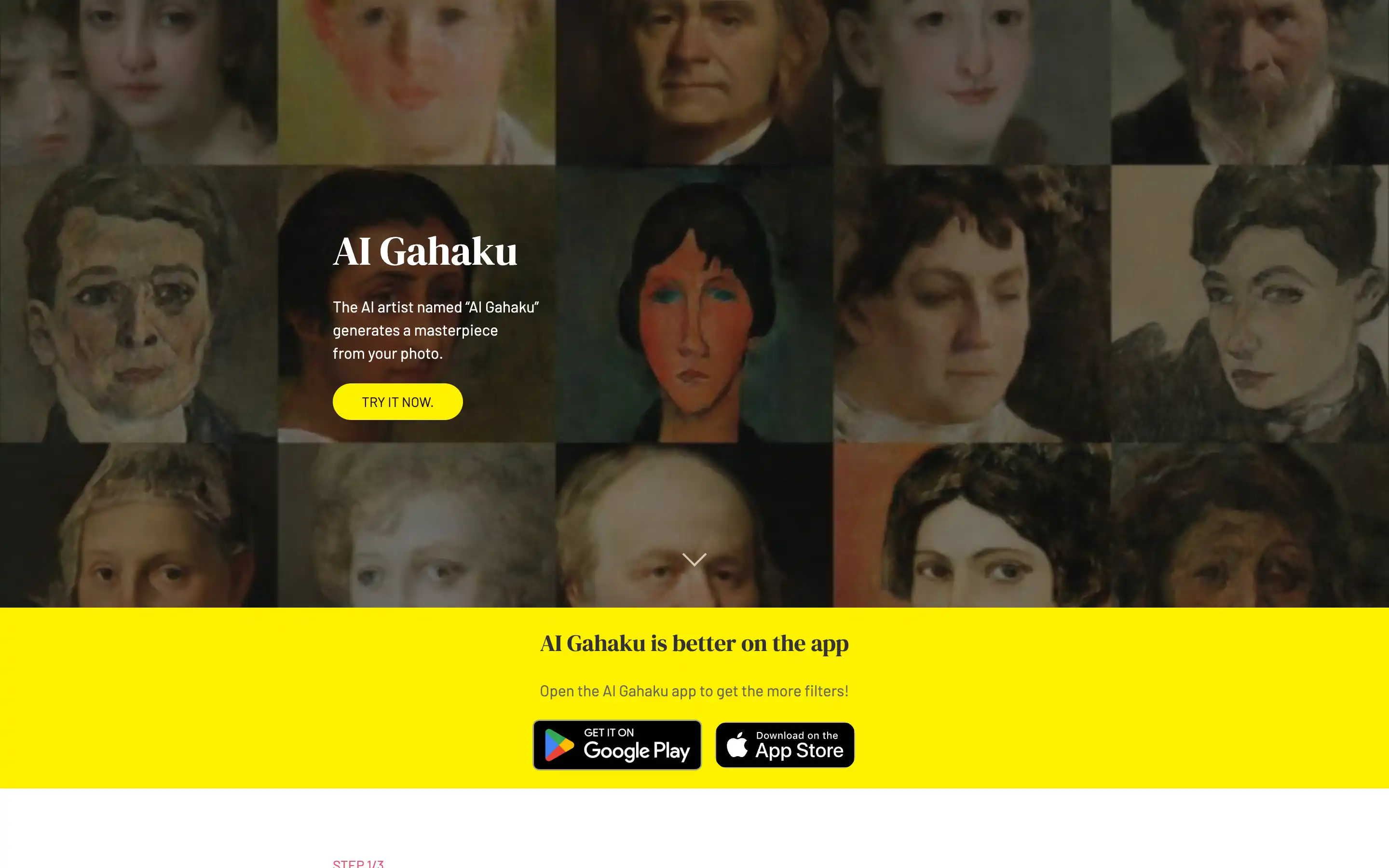 AI Gahaku app turns photos into art portraits.