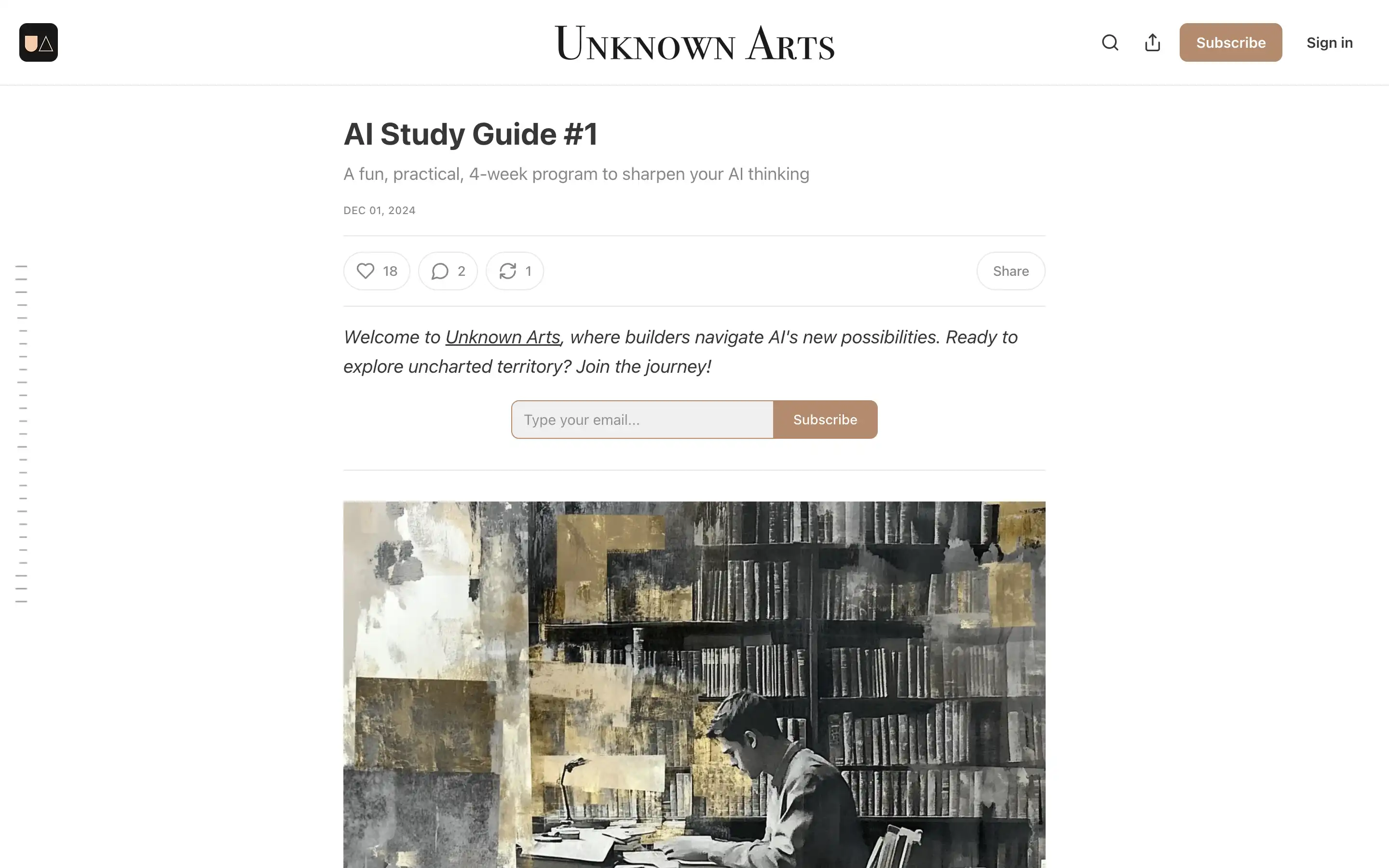 Man reading at desk in a library
