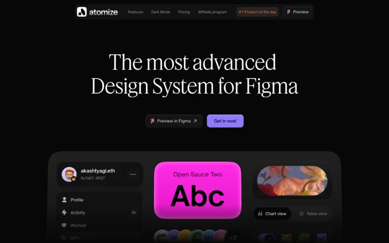 Atomize Design System – Create modern and appealing user interfaces and websites