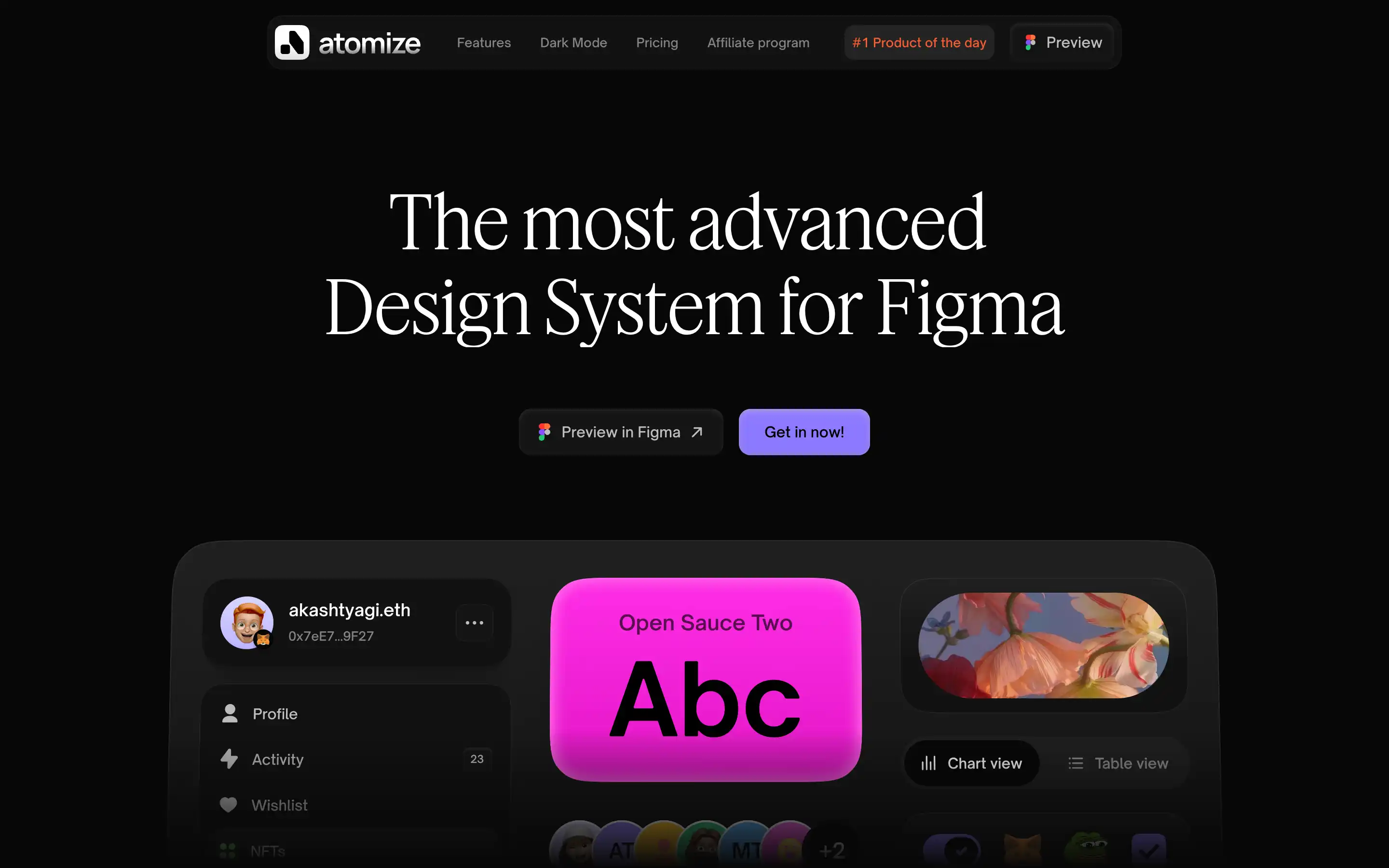Atomize Figma design system homepage screenshot.