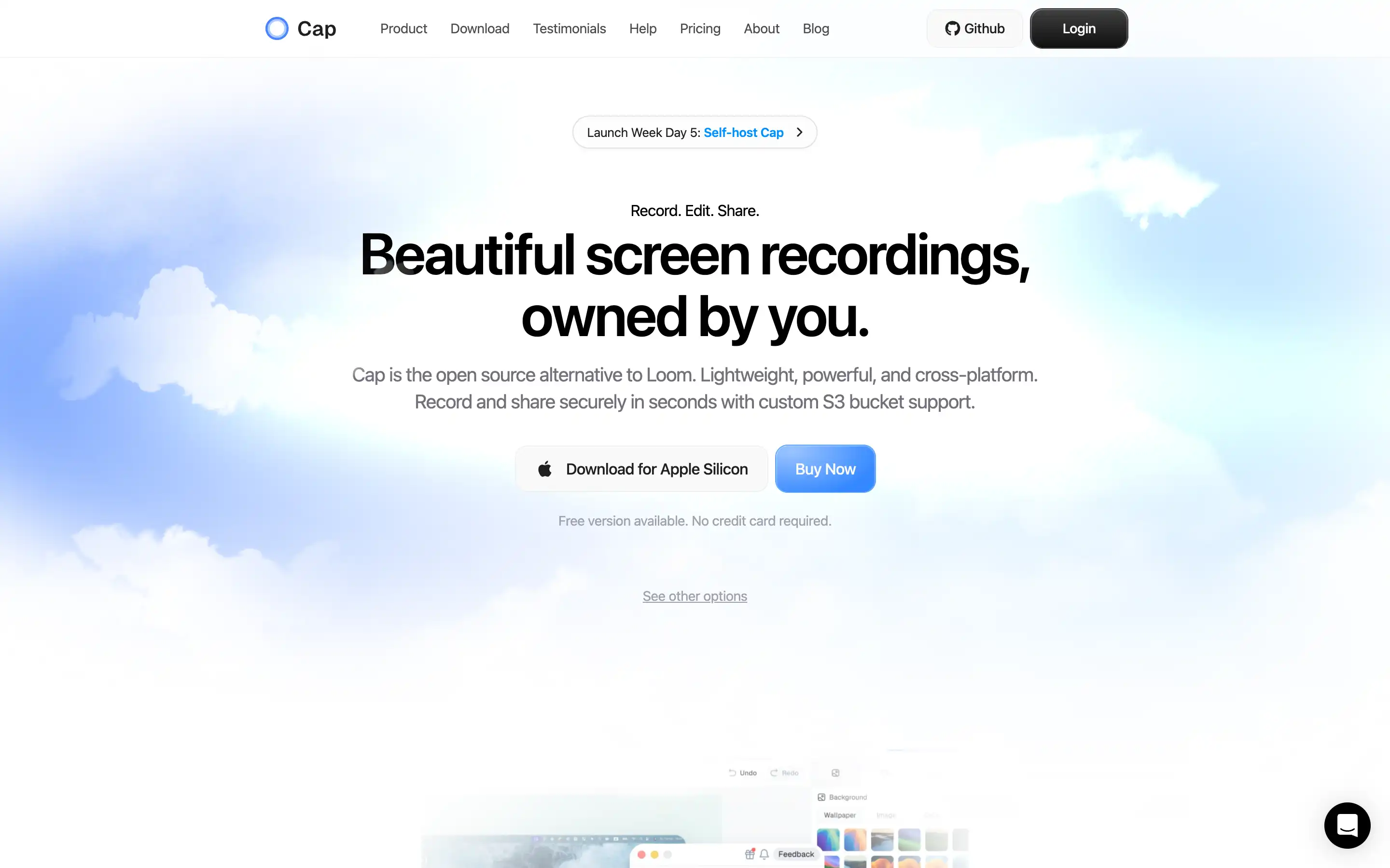 Cap: Open-source screen recording and sharing software