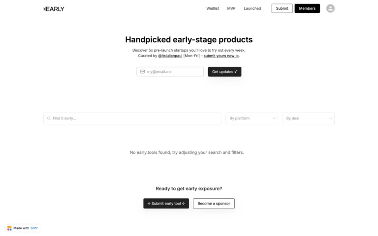 Early – Discover pre-launch startups