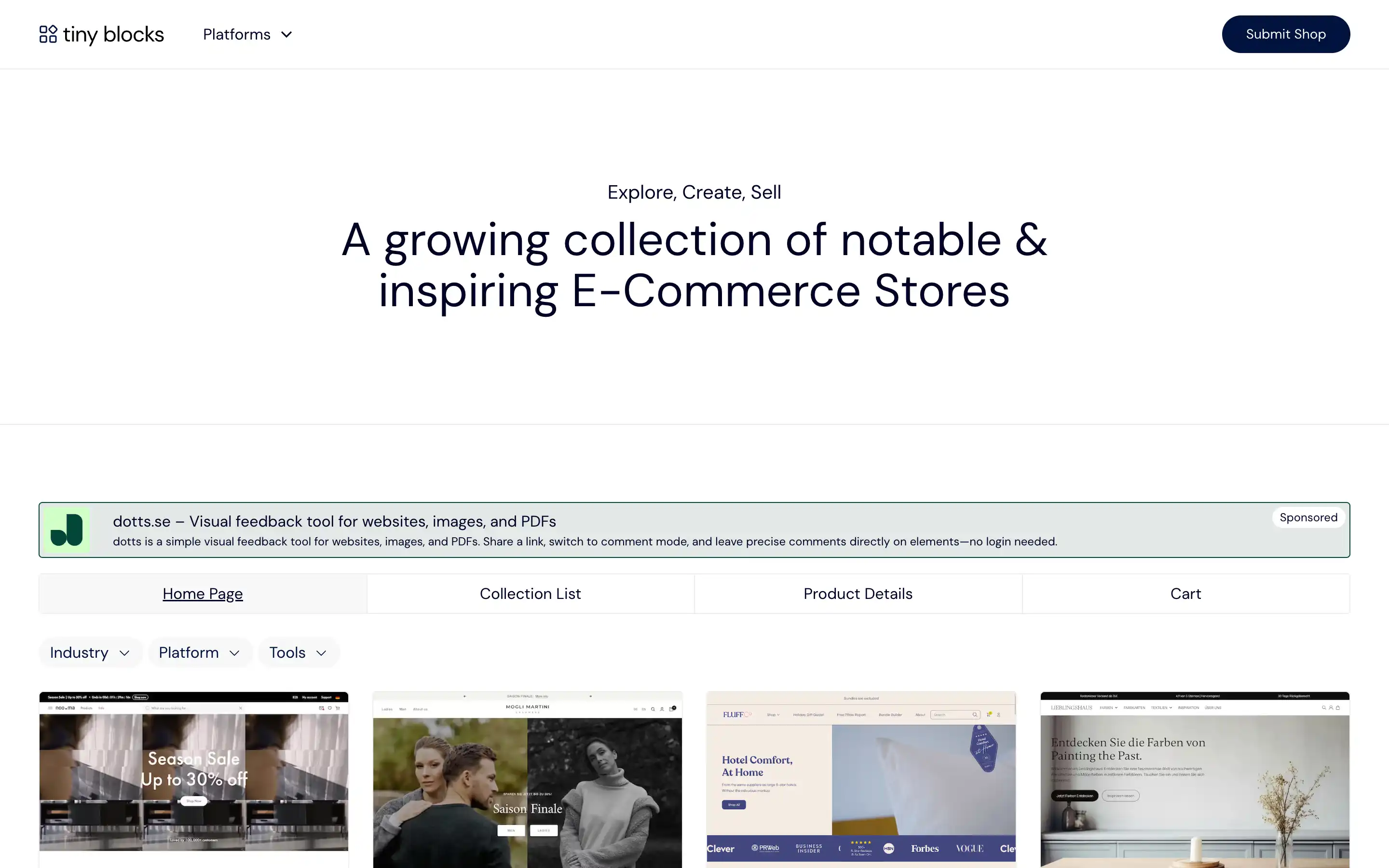Explore notable e-commerce stores collection.